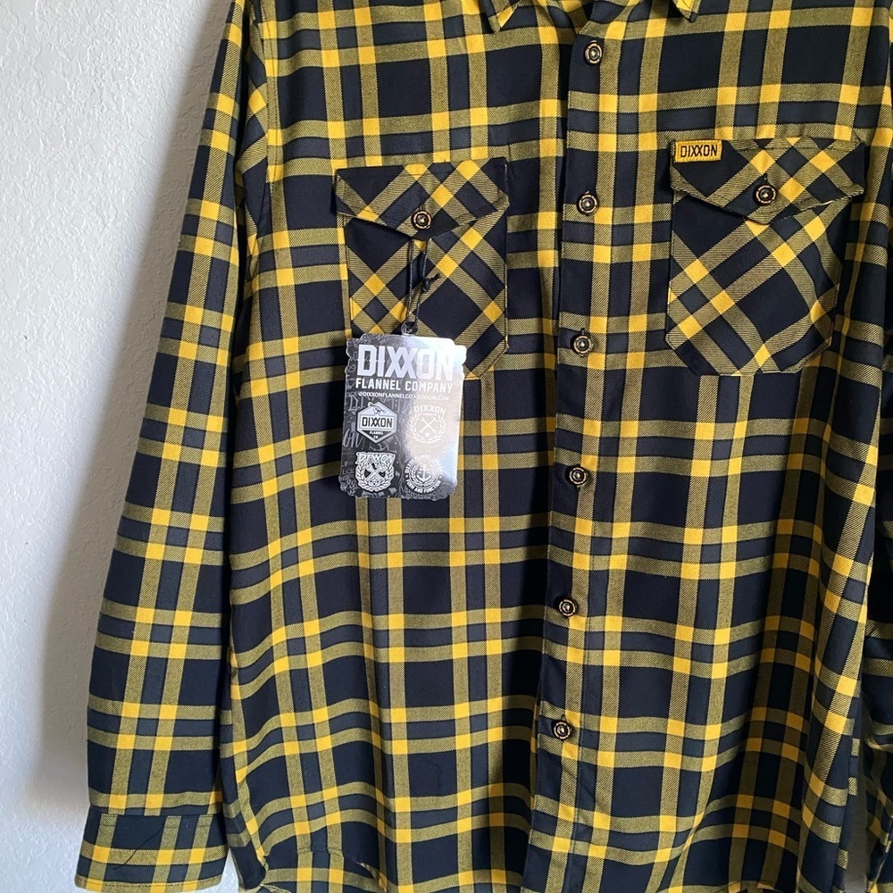 Dixxon Flannel Co Wu-Tang Clan Inspired Yellow Black Plaid Flannel Shirt L - Picture 4 of 13